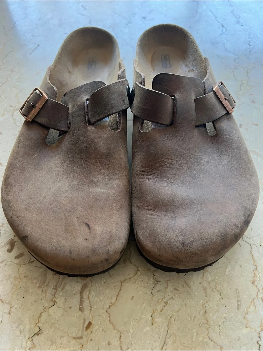 Birkenstock Men’s Brown Leather Boston Clogs